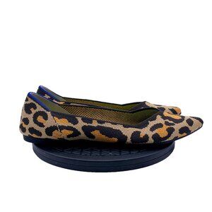 Rothy's Sz 11 Ballet Flats The Point II Big Wild Cat Leopard Animal Print